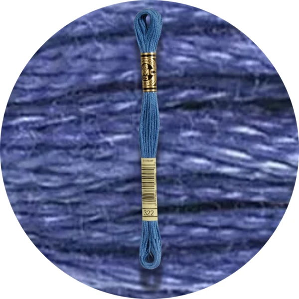 DMC Mouliné Spécial 25 Broderigarn, Ensfarvet, Blå/Lilla nuancer